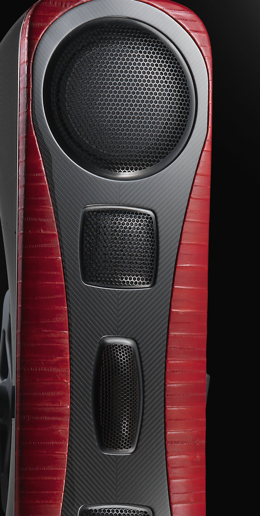 Carbon fibre detail of a YAR speaker